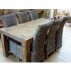 1.8m Reclaimed Elm Chunky Style Dining Table with 6 Latifa Chairs - 5